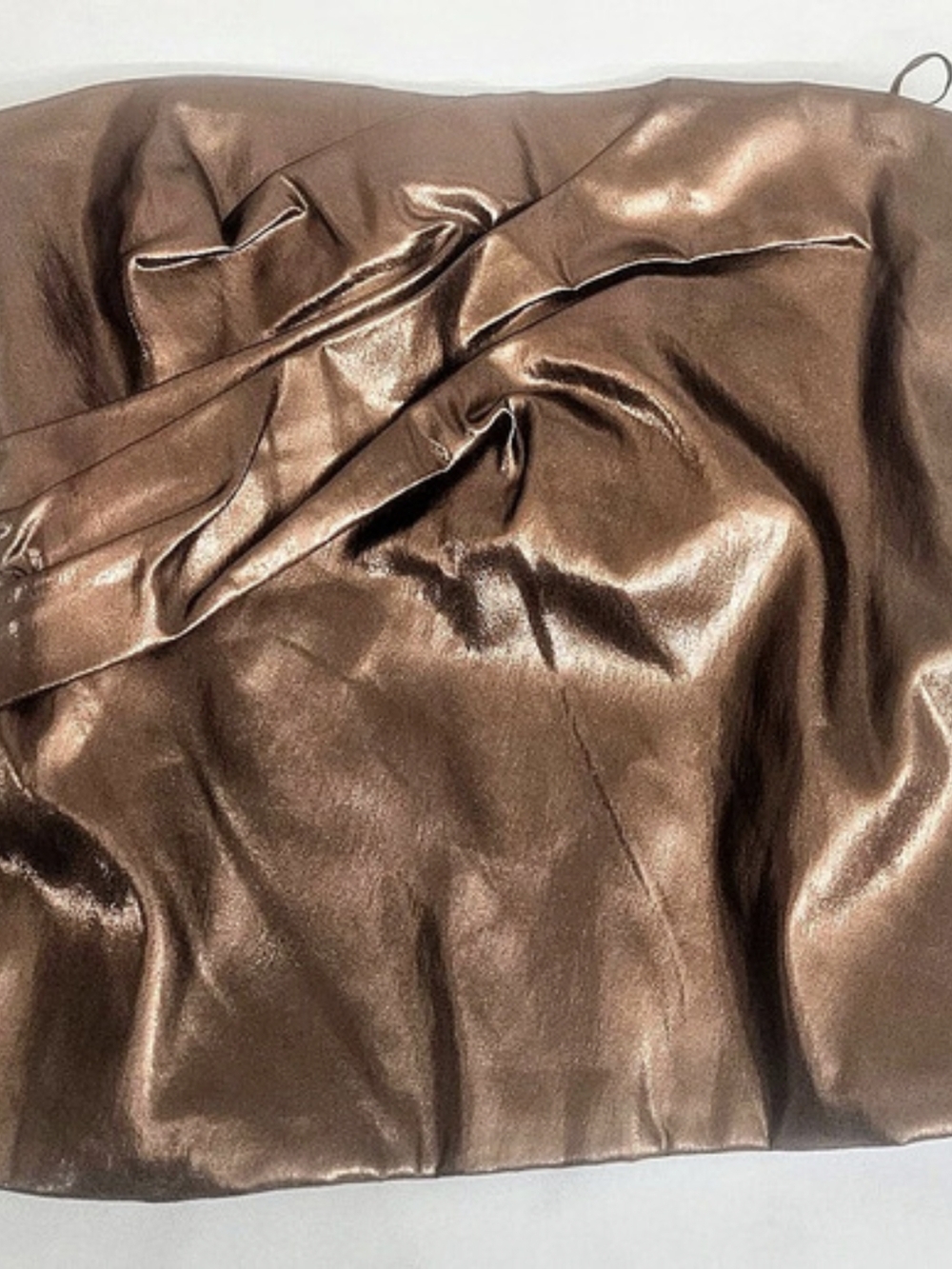 Zara Metallic Stapless Tube Top Draped Bustier Size Small Like New